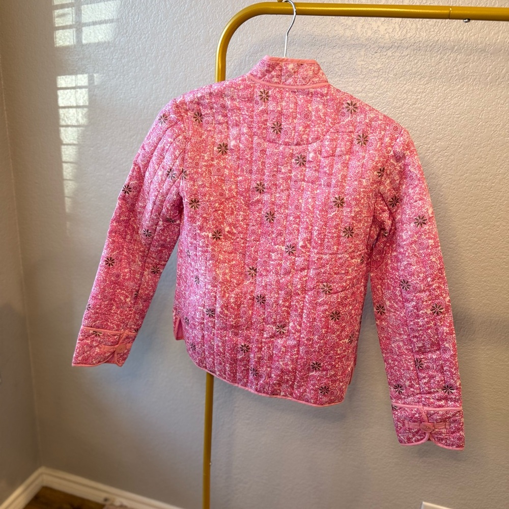 Pink Floral Women's Quilted Jacket - Picture 3 of 5
